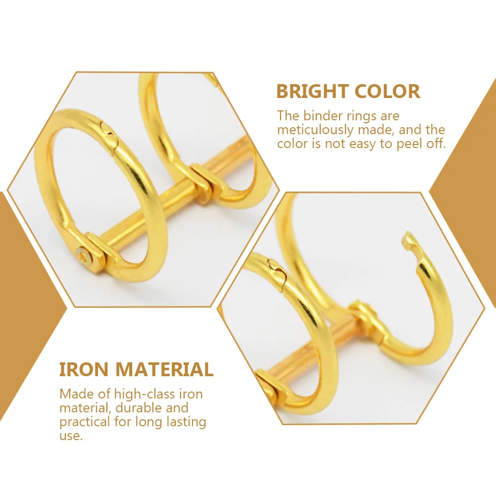 

6pcs Metal Leaf Binder Rings 25mm Spine Diy Book Rings Office School Supplies Practical