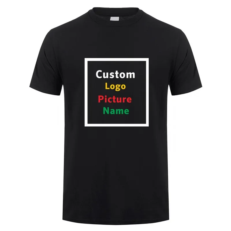 Make Your Design Logo Text Men Print Company Team High Quality Cotton Tshirt Personalized Gift Colors graphic Custom T Shirt tee