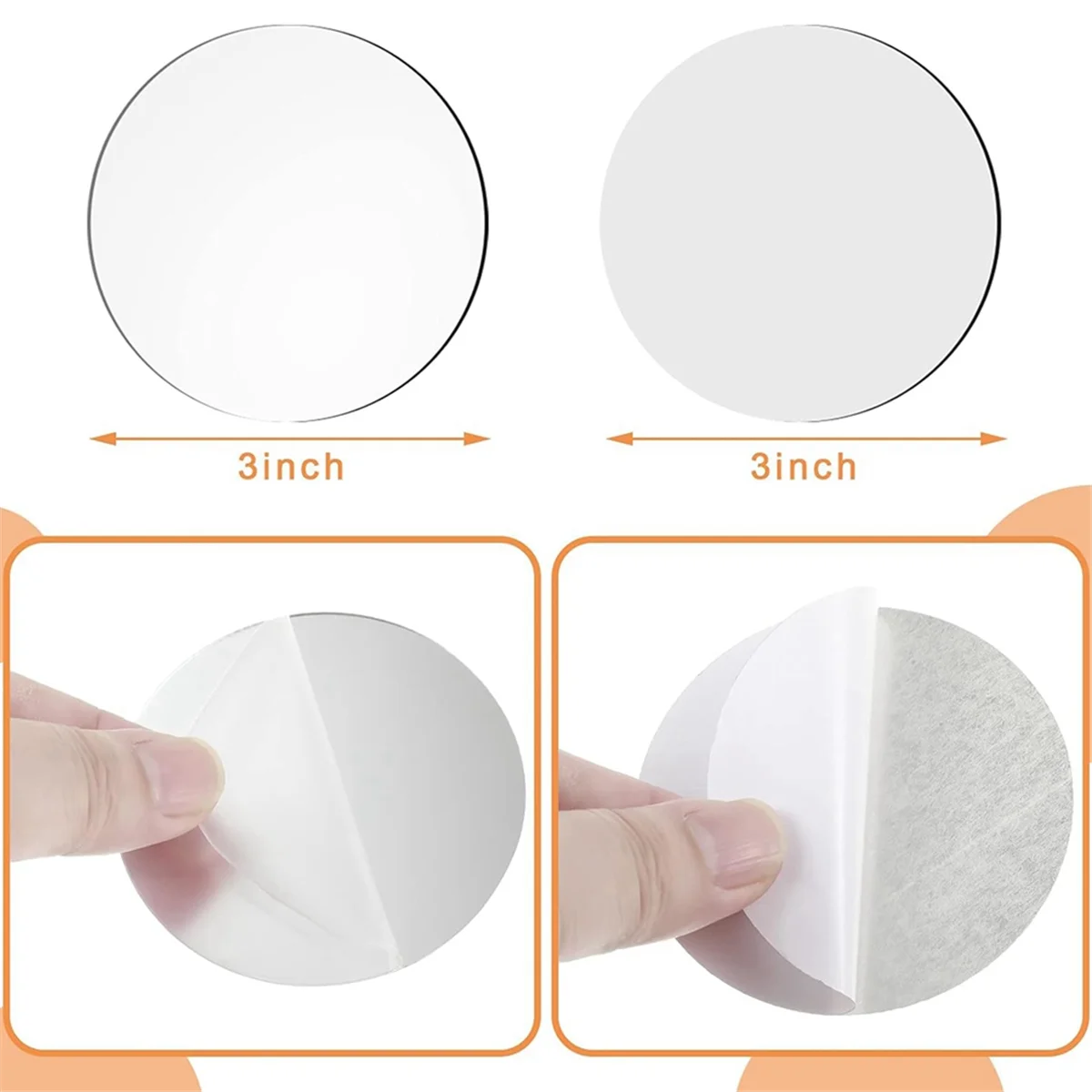 25 Pieces Acrylic Mini Size Round Mirror Adhesive Small Round Mirror Craft Mirror Tiles for Crafts (3 Inch in Diameter)