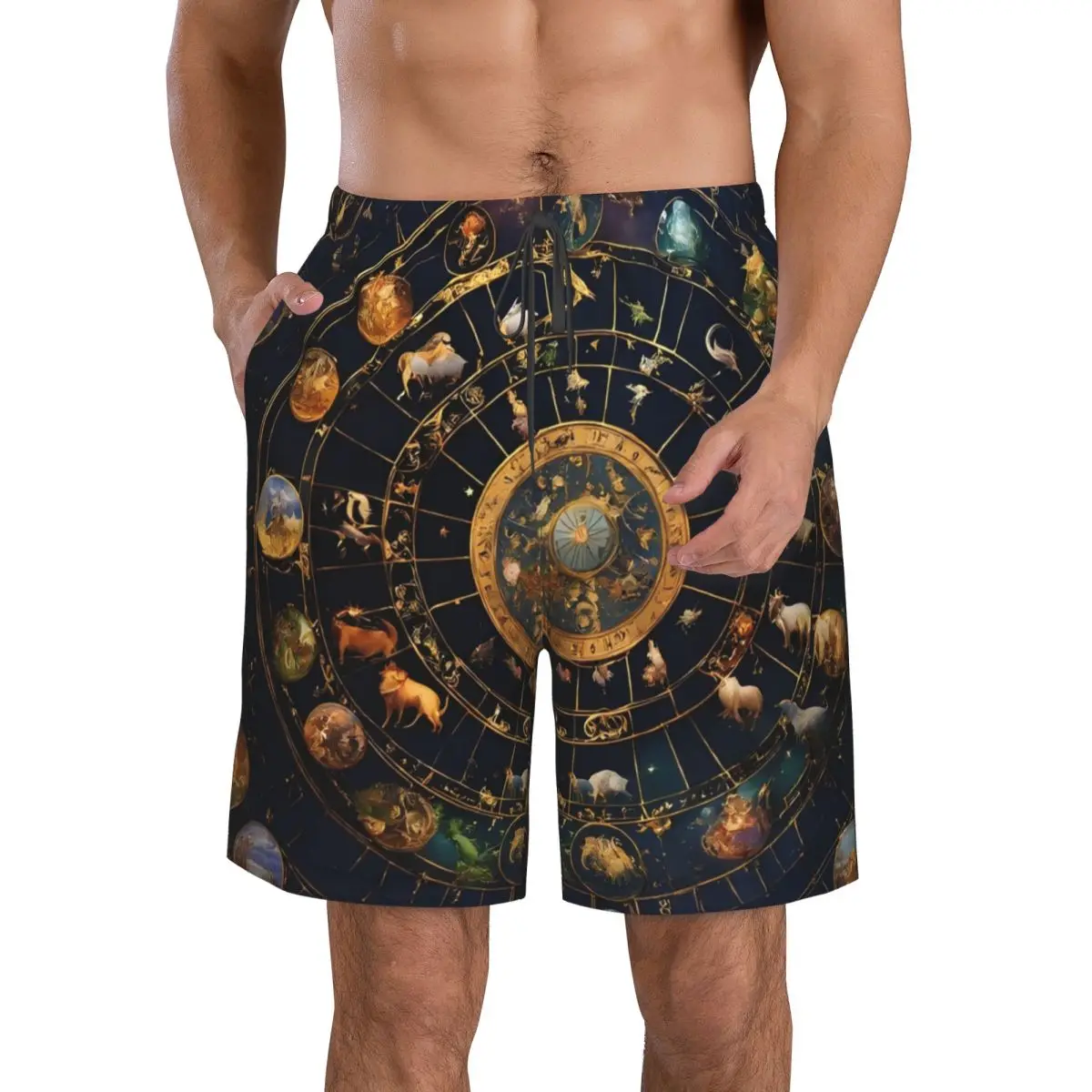 

Men's Swim Trunk Constellations And Starry Sky Quick Dry Beach Shorts with Pockets Beach Pants Swimsuit