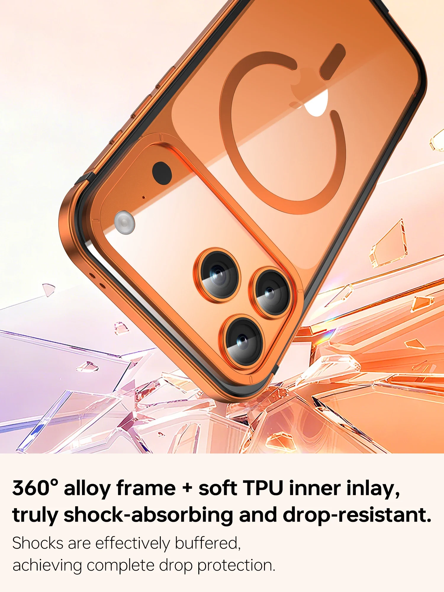 2026 NEW Magnetic Metal Clear Case for iPhone 17/17 Pro/17 Pro Max, Alloy Frame Shockproof Cover