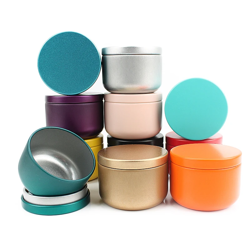 50Pcs/pack 50ml Round Metal Empty Box Candle Tin Jar Cream Cosmetic Container Packaging Storage Bottle Container for Candy