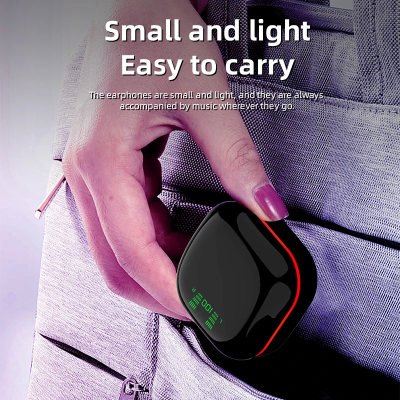 Tws Cool LED Fash Light Wireless Bluetooth 5.1 Headphones In Ear 8D HIFI Sound Headsets Sports Waterproof Sweat-Proof Earphones