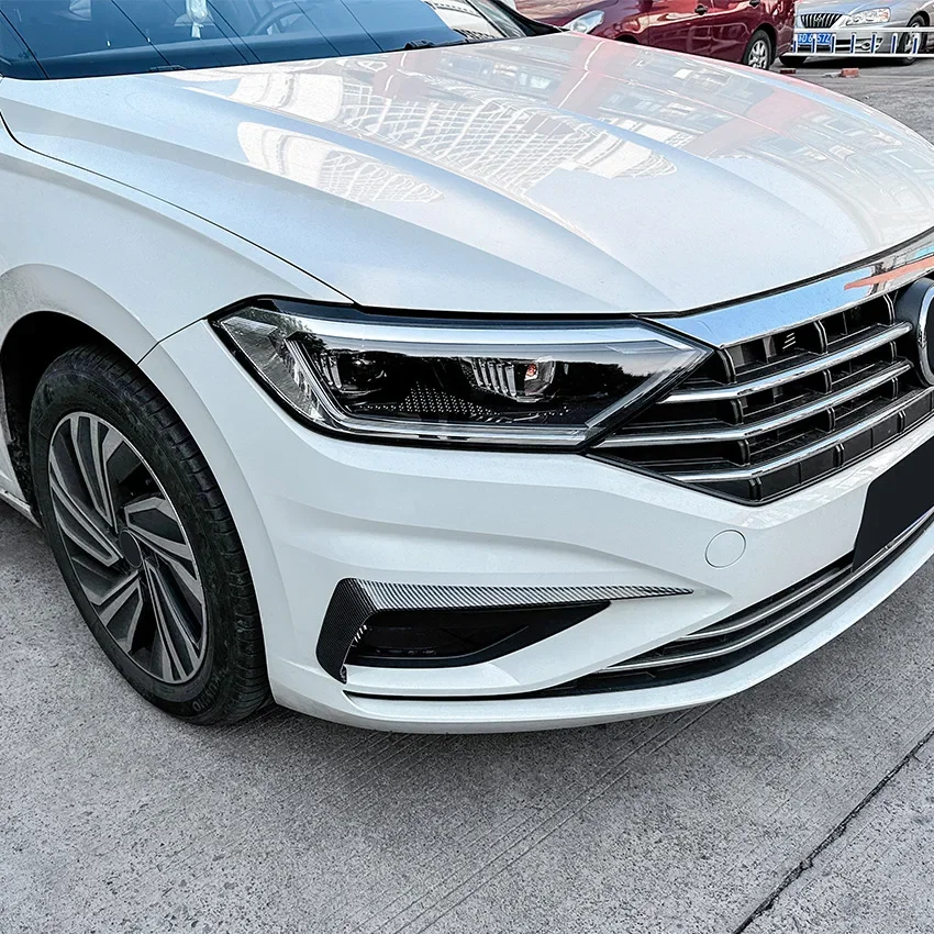 ل VW Volkswagen ساجيتار جيتا MK7 2019 ~ 2021 اكسسوارات السيارات المصد الأمامي الفاصل الجانب الزاوية الضباب ضوء Canards غطاء ملصقات