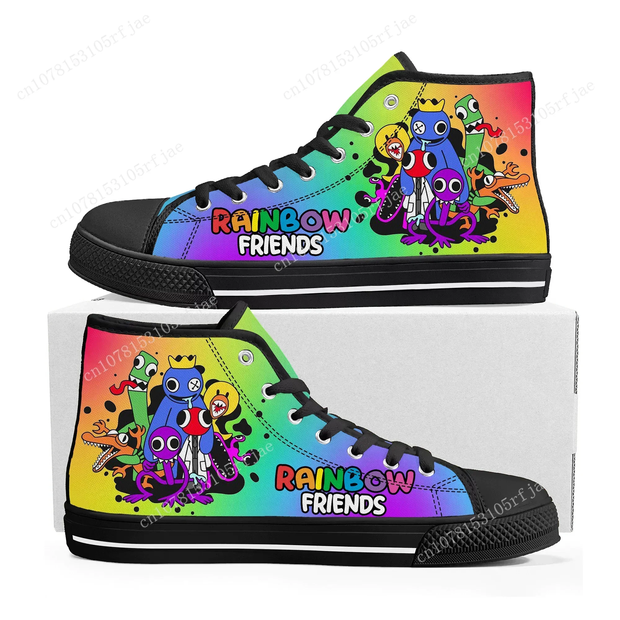 R-Rainbows F-Friends High Top Sneakers Hot Cartoon Mens Womens Teenager High Quality Canvas Sneaker Custom Built Couple Shoes