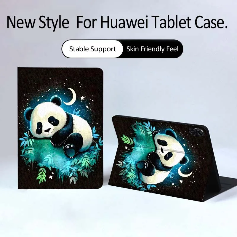 

Cartoon Panda Glowing Flower Tablet Case For Huawei MatePad Pro Air 12 X Honor Pad 8 V8 9 13 GT GT2 3 12.6 13.3 Inch