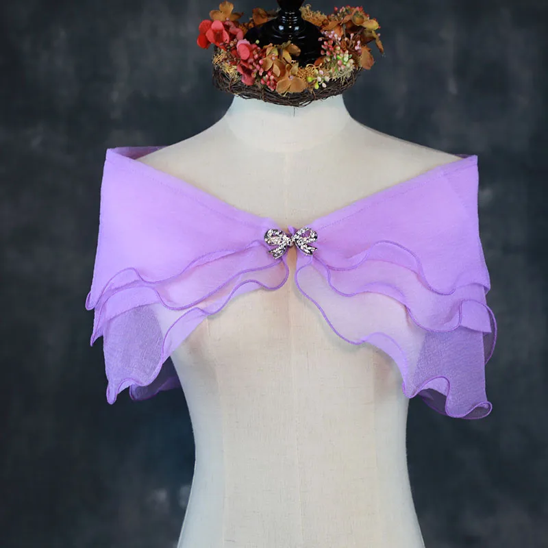 Bolero de encaje para mujer, capa nupcial negra, champán, roja, azul, púrpura, blanca, rosa, accesorios de boda