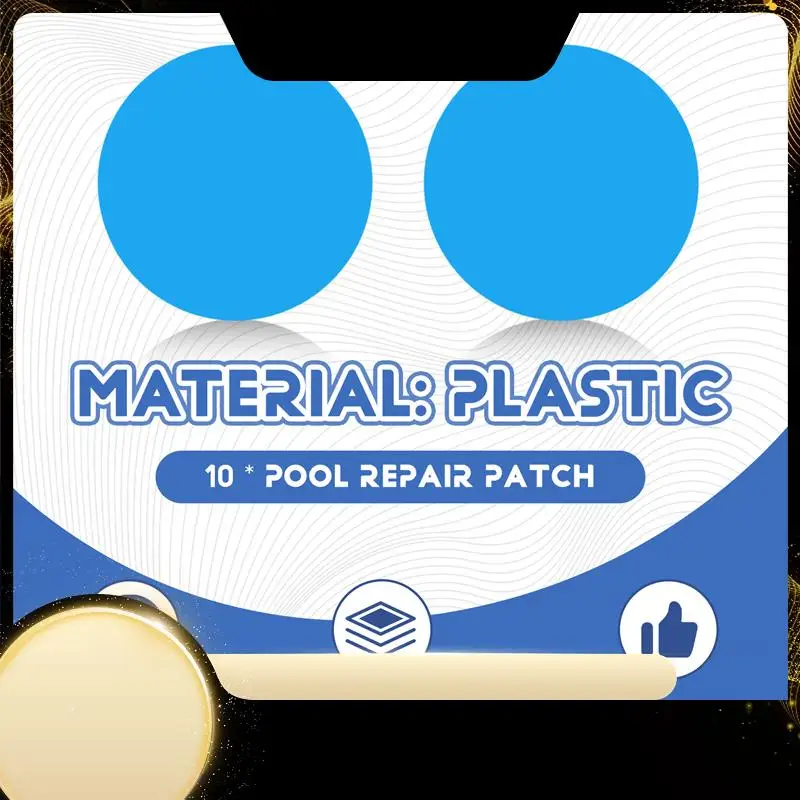 

X40A_XA-Self-Adhesive Repair Patches For Swimming Pools, Pack Of 10 PVC Pool Repair Kit, Self-Adhesive Underwater Repair Pool