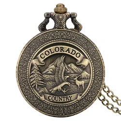 Vintage Bronze Handsome Eagle Carved Quartz Sport Pocket Watch German Eagle Necklace Eagle Lover Gift