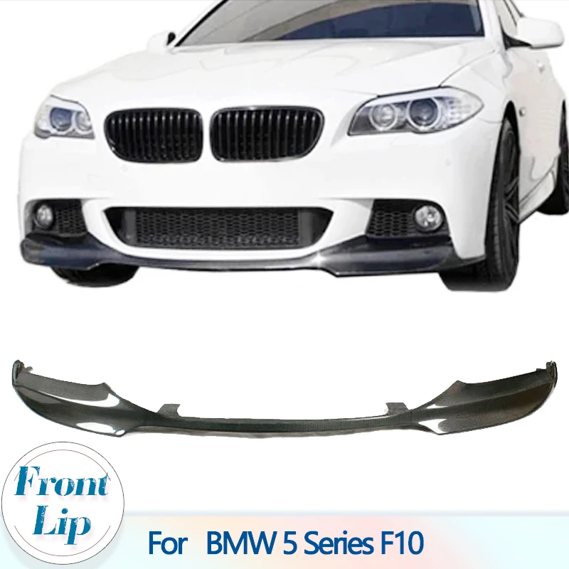 Carbon Fiber Car Front Bumber Lip Spoiler for BMW 5 Series F10 M Tech 2012-2016 Auto Front Lip Chin Apron Body Kits