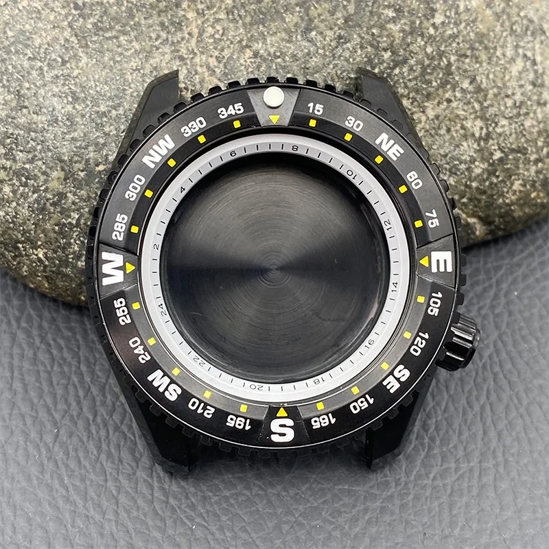 NH35 Case 45mm Black LX PROSPEX SNR025 Case Sapphire Crystal Glass Fits NH35 NH36 7S 4R Automatic Movement Men Diving Watch Case