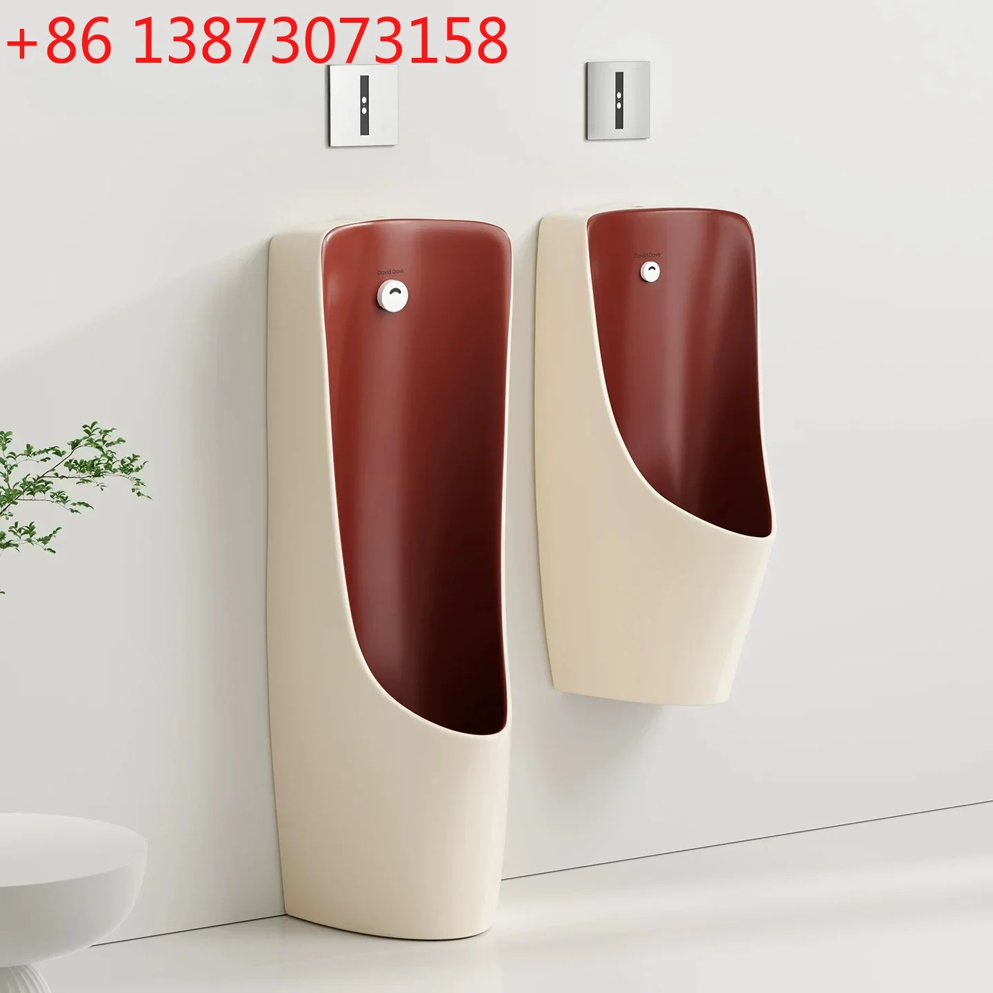 

Cream urinal Wall-mounted colored men's Wall-mounted ceramic urinal Floor-to-ceiling induction urinal