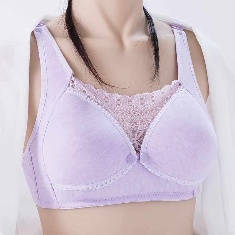 Reggiseno per allattamento con chiusura a bottoni con apertura frontale per prevenire l'esposizioneDurare la gravidanza senza ferretto che raccoglie biancheria intima per l'allattamento dopo il parto
