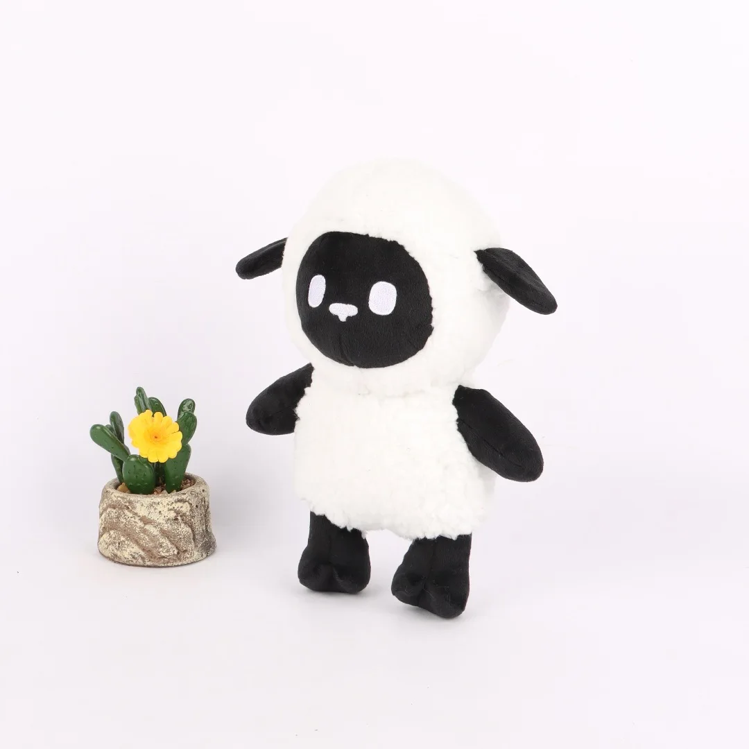 26cm Kawaii Black White Sheep Lamb Sheepy A Short Adventure Plush Doll Stuffed Lamb Plushie Toy Cute Gift for Kids Birthday