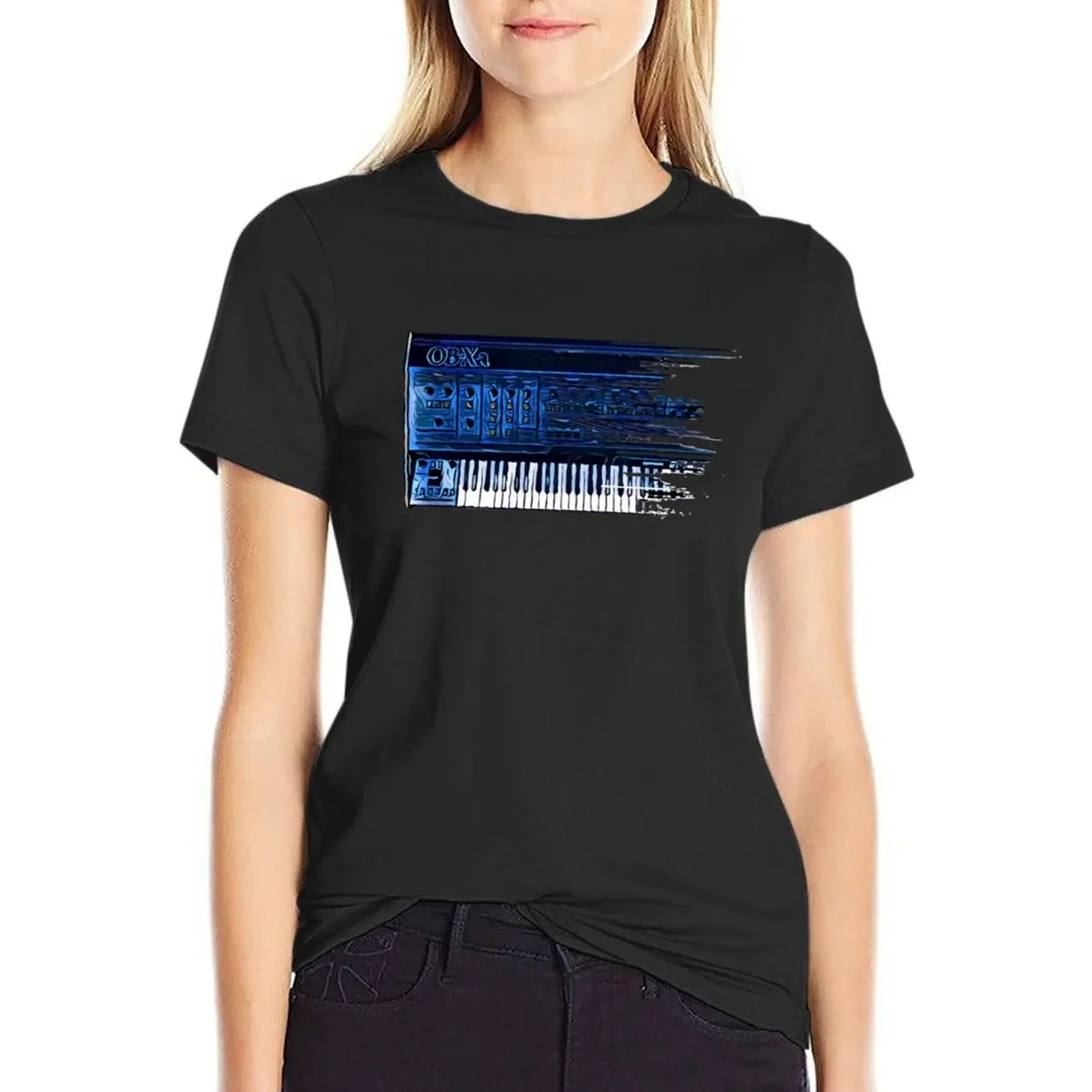 

Synthesizer OBXA T-Shirt tees plain blacks summer clothes for Women