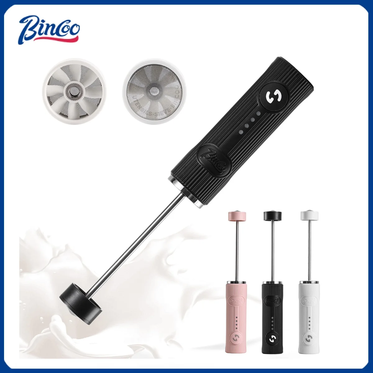

Электрический вспениватель кофе BINCOO, перезаряжаемый через USB, 2-скоростной пенообразователь, беспроводной ручной взбиватель яиц, венчик для молока, миксер, инструменты для приготовления пищи