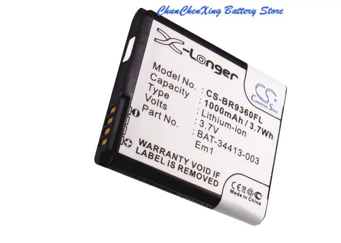 High Quality 1000mAh Battery BAT-34413-003, EM1 for BlackBerry Apollo, Curve 9350, Curve 9360, Curve 9370, Sedona