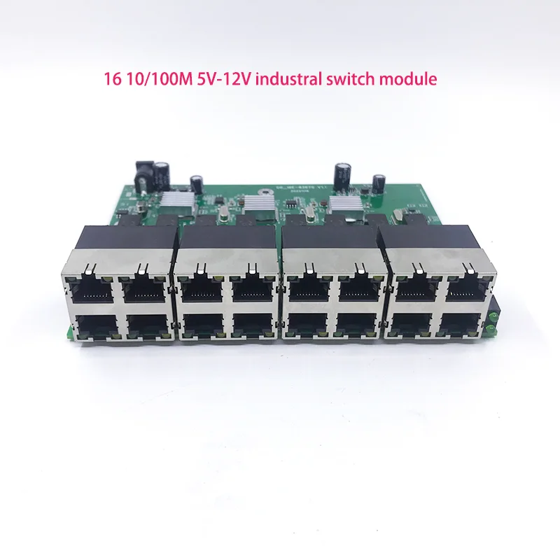 

100M switch Unmanaged 16port 10/100M industrial Ethernet switch module Motherboard Ethernet PCBA board OEM Auto-sensing Ports