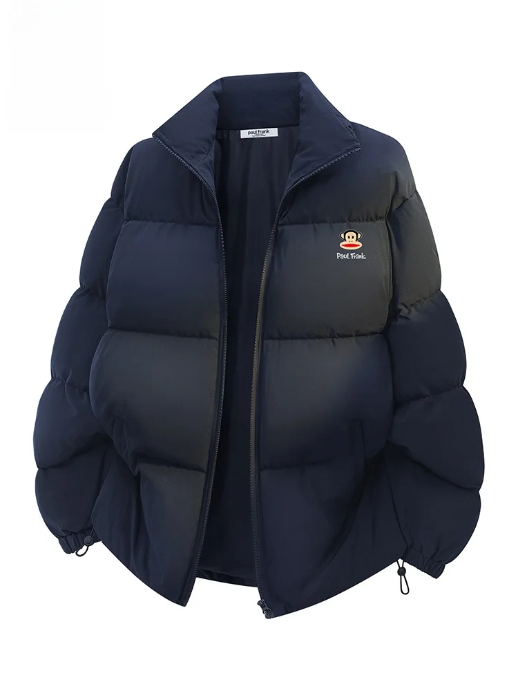 

Зимняя хлопковая куртка Paul Frank для мужчин: свободный крой, воротник-стойка, принт с обезьянами, повседневная теплая верхняя одежда для молодежи