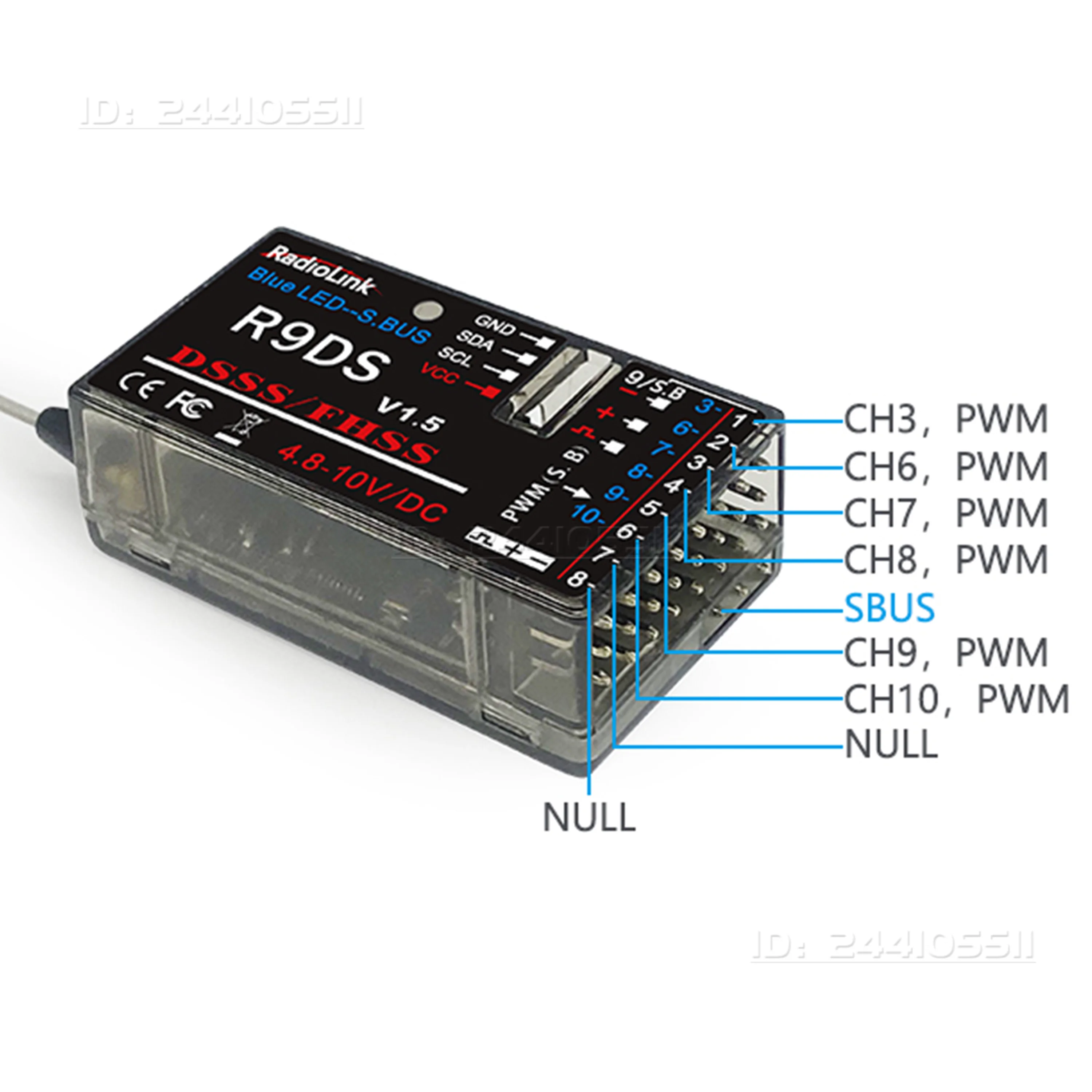 RadioLink R6DS R6DSM R9DS R12DS R12DSM R12DSE 6/9/10/12CH 2,4G Empfänger für AT10II/AT10/AT9S Pro/AT9S/AT9 RC Auto Roboter Drone