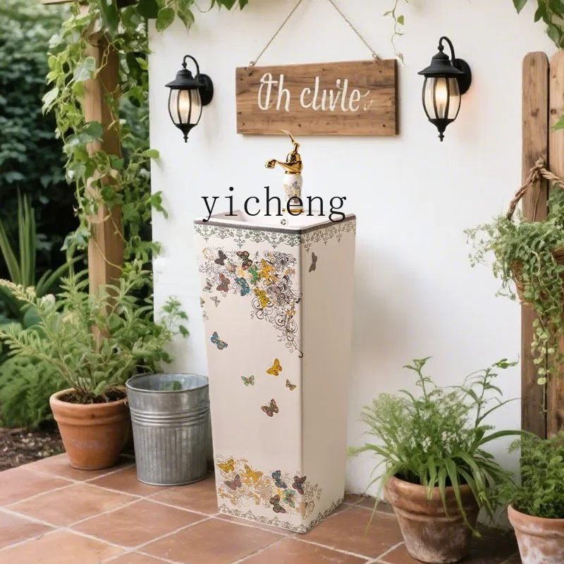 

courtyard wash basin column washbasin balcony vertical wash basin bathroom column basin