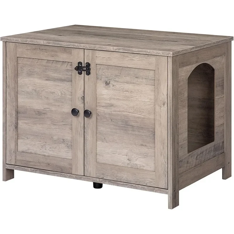 

Litter Box Enclosure, Cat Litter Box Furniture with Removable Divider, Large Hidden Litter Box Furniture, Wooden Cat House,