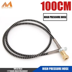 Tuyau haute pression, en Nylon, noir, avec enveloppe de ressort, 100cm de Long, filetage mâle M10x1, pompe de remplissage d'air PCP, pour Air force