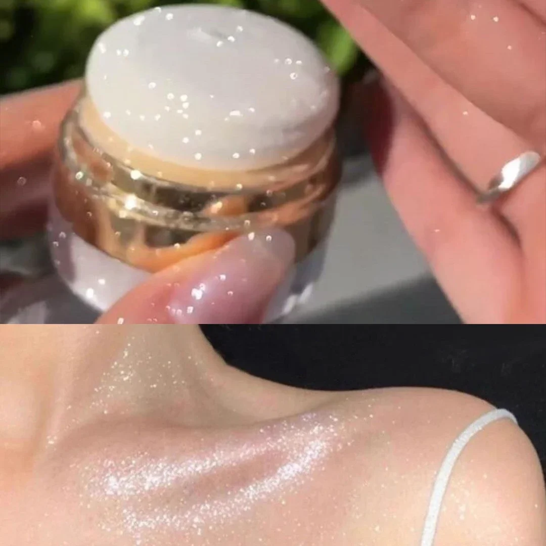 Resaltador en polvo de hadas, polvo de palmaditas, luz de luna, cuerpo blanco, contorno brillante, rubor, brillo brillante, maquillaje en polvo suelto