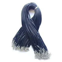 1.5mm black Wax Leather cord rope necklaces 45cm 60cm 70cm with Lobster clasp for diy pendants jewelry Wholesale 100pcs/lot