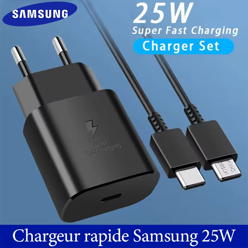 Samsung 25W chargeur Super rapide Usb Type C chargeur adaptateur pour Galaxy S25 S24 FE S23 S22 S21 A17 A07 A55 Z Flip7 Fold6 5 M17 M07
