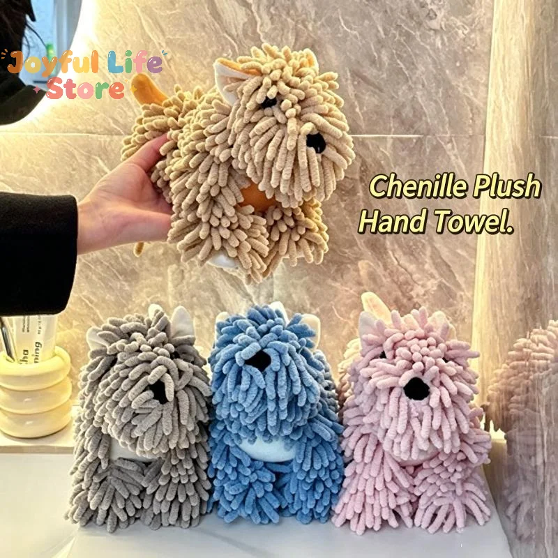 toalha-de-mao-suspensa-em-formato-de-macaco-de-desenho-animado-de-chenille-super-absorvente-de-secagem-rapida-para-cozinha-e-banheiro-oferta-imperdivel