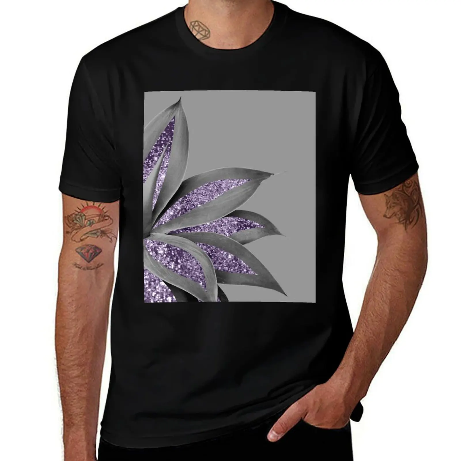 Agave Finesse Glam #4 (Photo of Glitter Only - Not Reflective) T-Shirt All Match Basic Short Sleeve Top T-Shirt