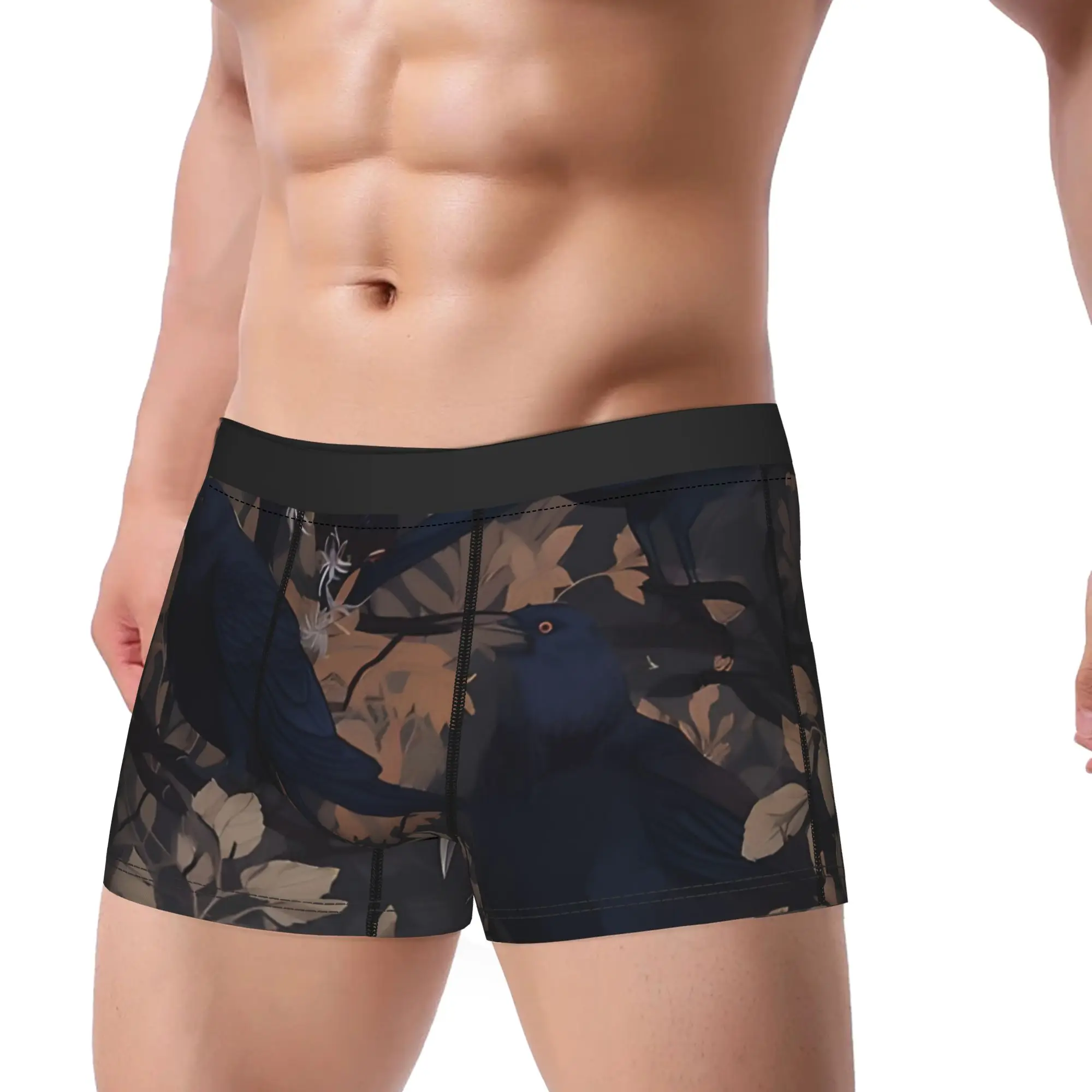 Witchy Crows  Ravens Pattern  Dark And Moody Underpants Homme Panties Man Underwear Gothic Ventilate Shorts Boxer Briefs