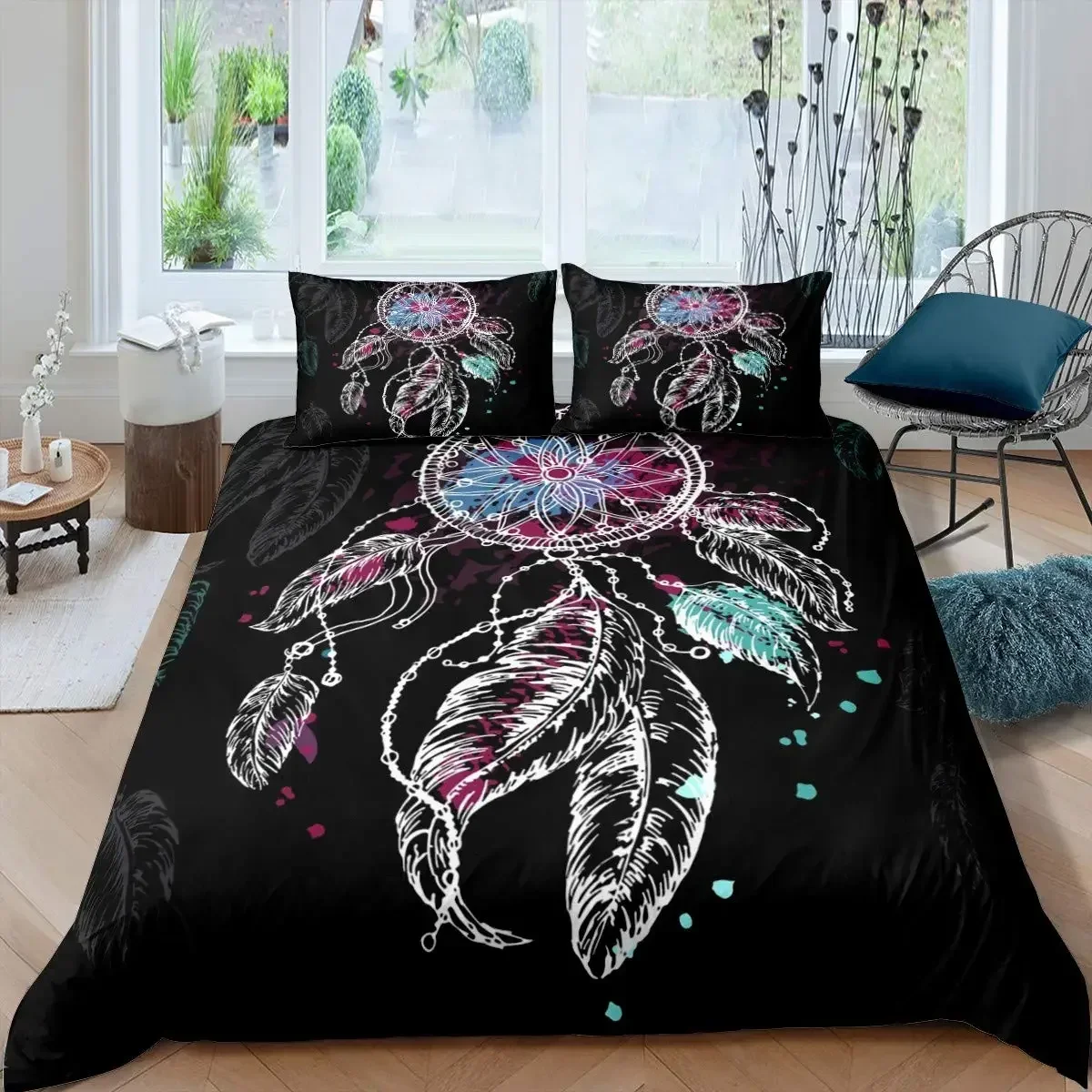 

Dreamcatcher Duvet Cover Set Boho Colorful Dream Catcher Bedding Set Girls Children Women Bedroom Decor Queen Comforter Covers