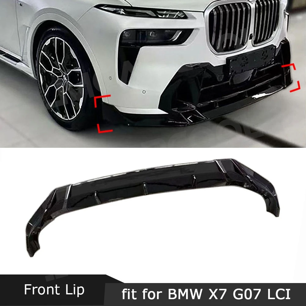 

Front Bumper Lip Splitter For BMW X7 G07 LCI Sport 2023+ Car Front Chin Spoiler ABS 3Pcs Set Car Styling Body Kits Accessories