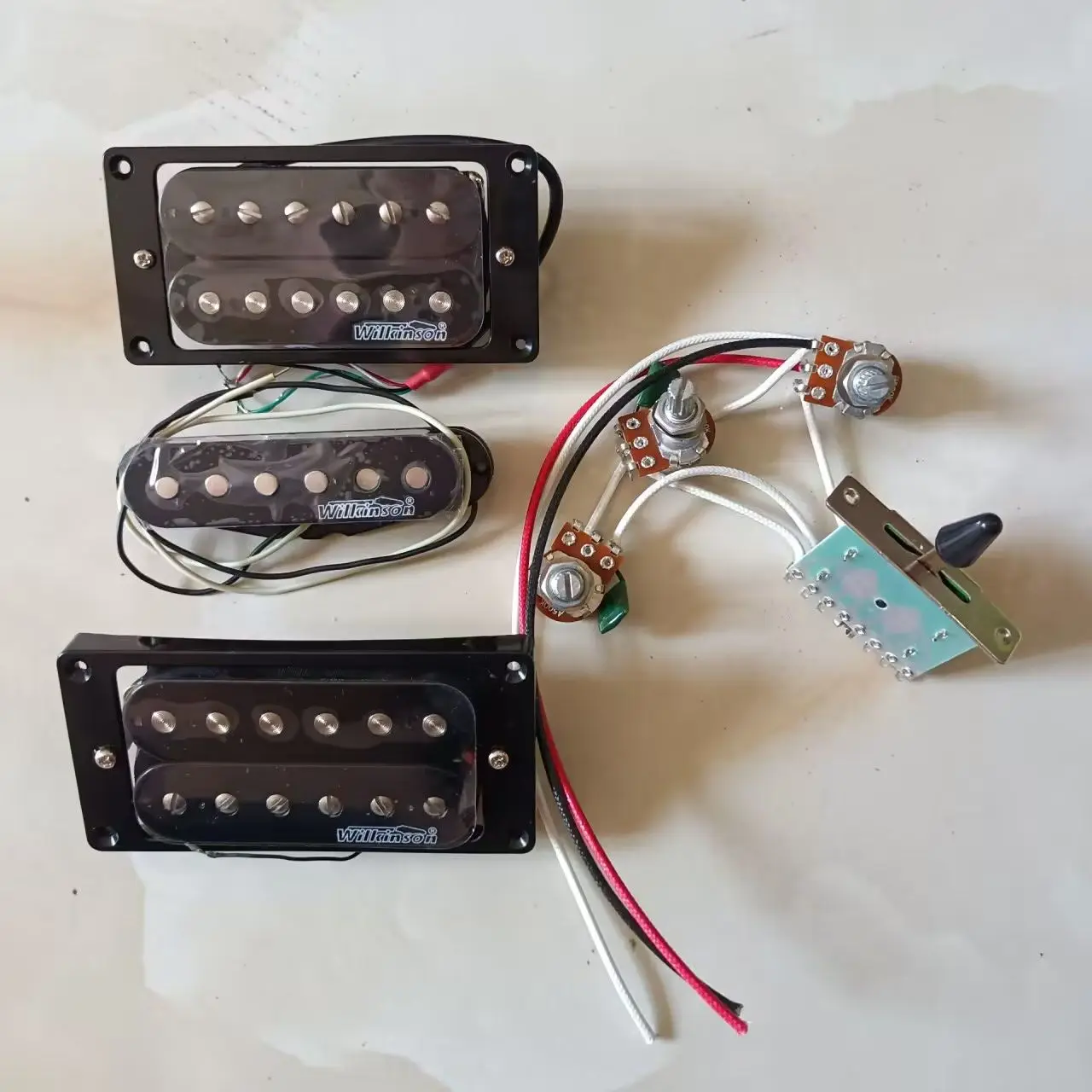 Wilkinson HSH Electric Guitar Pickups With 500K Copper Shaft 5 Way Switch Wiring Kit 1 Set Guitar Accessories