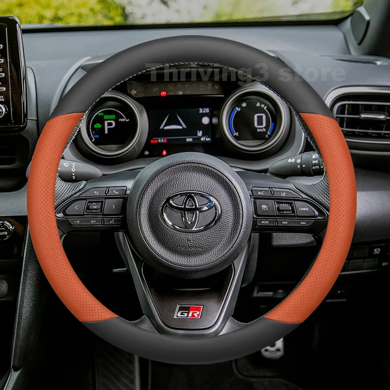 Leather Car Steering Wheel Cover For Toyota YARIS Cross Hybrid GR Sport 2020-2025 Auto interior Toyota YARIS Cross Accessories view 2