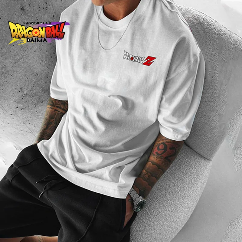 Magliette da uomo estive Dragon Ball Majin Stampa grafica Manica corta Tee Cotone Casual Oversize Streetwear Y2k Top Anime Cosplay