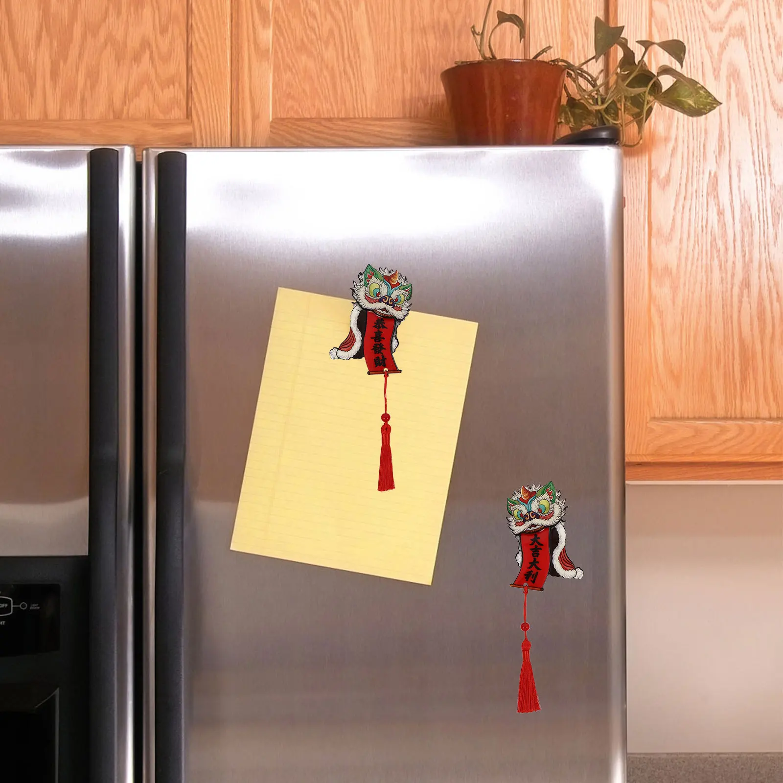 

1Pair Congratulations on Wealth Fridge Magnets Chinese New Year Decorative Refrigerator Magnets for Kitchen Home Office Cafe