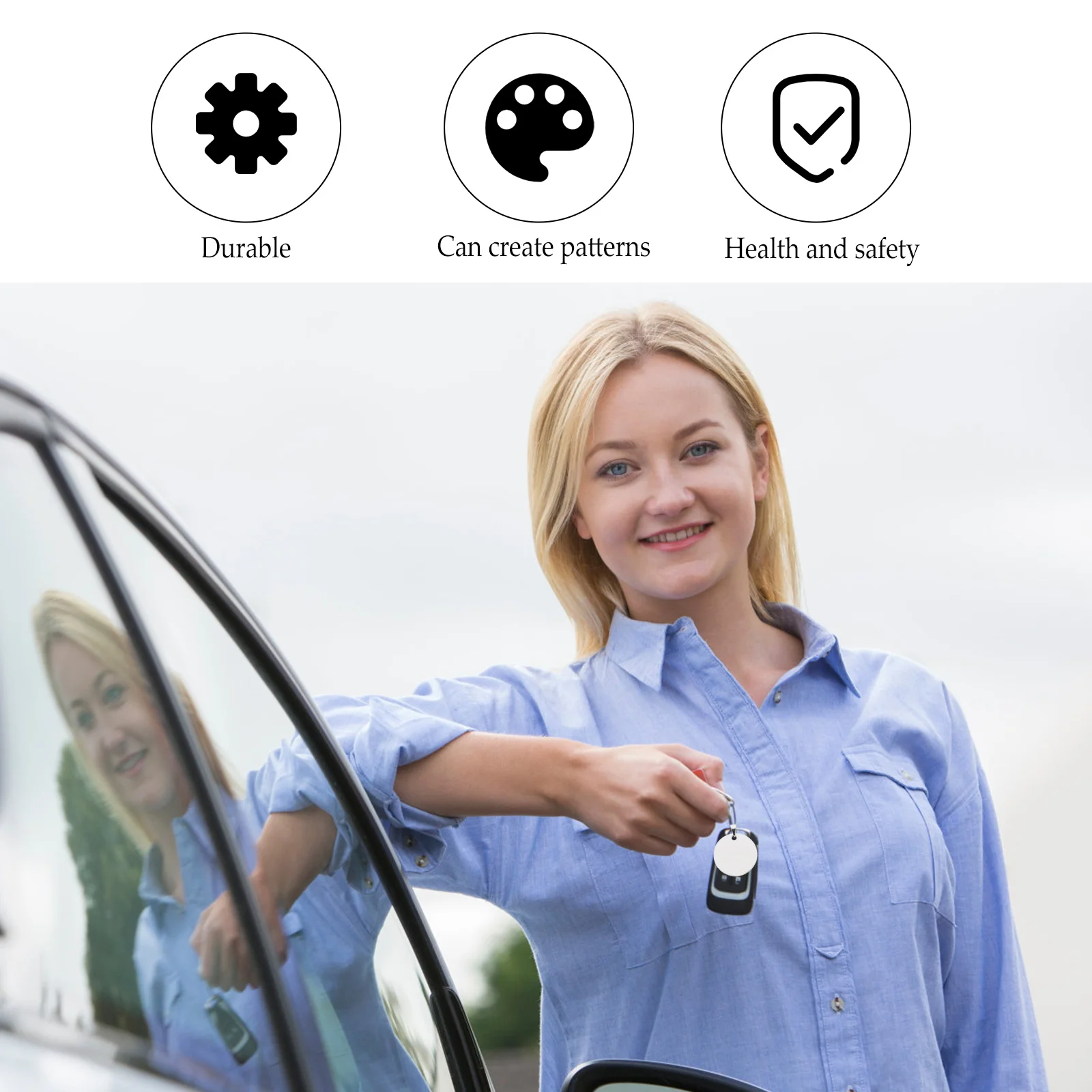 

10pcs Military Style Titanium Steel Tag Pendant for Dog Cat ID Tags Blank Stamping Tags DIY Keychain Necklace Grey Pet Charm