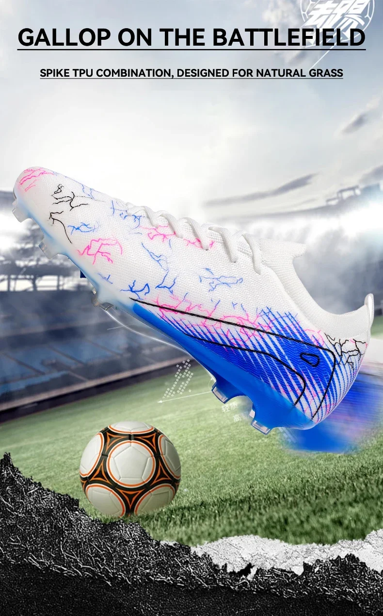 Neue Herren-Fußballschuhe FG Hochwertige Stollenschuhe Rutschfeste Sneakers Fußballschuhe Training Großhandel Dropshipping Unisex Erwachsene – Detail 2