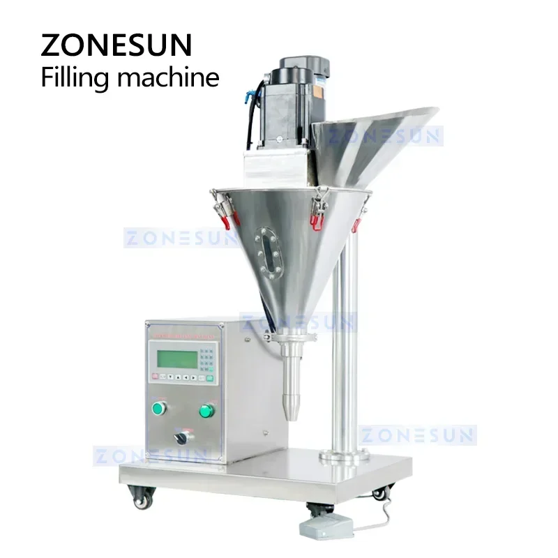 ZONESUN Semi Automatic Auger Filler Paprika Coffee Fine Dry Powder Filling Machine Dosing Dispenser ZS-FM100S