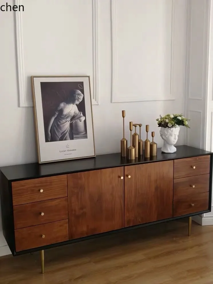 

ZML solid wood side cabinet Nordic entrance cabinet Simple modern restaurant sideboard locker