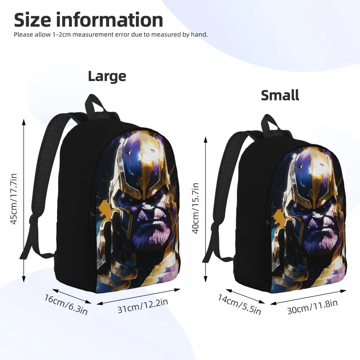 Thanos Retro Backpack for Men Women Teenage Student Hiking Travel Daypack College Shoulder Bag Sports