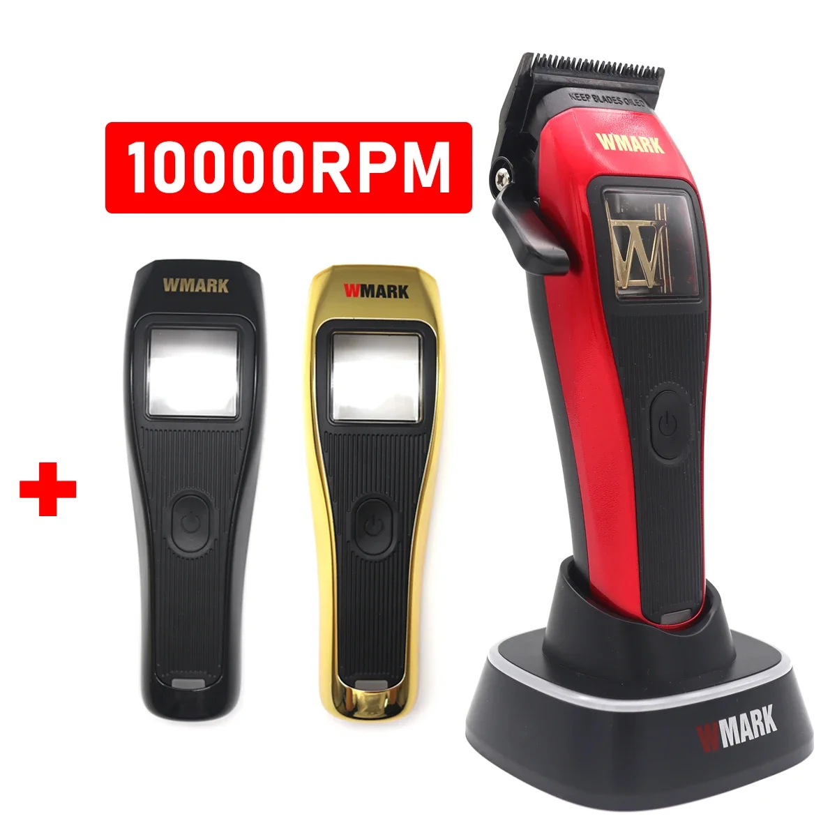 WMARK NG-X1 Professional Hair Clippers สําหรับชาย,Microchipped มอเตอร์แม่เหล็ก 10000RPM 9V มอเตอร์ Charge Stand,เครื่องตัดไร้สาย