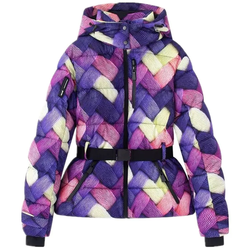 شتاء 2025 المرأة سليم صالح طويل Sve تزلج Jaet تخفيف Sle تنوعا القطن سنوسويت ملابس خارجية تصميم الإحساس #5