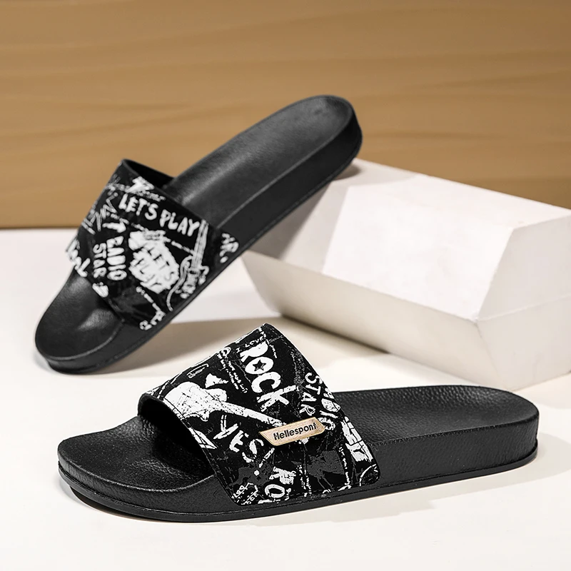 

Мужские домашние тапочки 2026: Легкие летние повседневные сандалии в ретро-стиле с узором, нескользящие, быстросохнущие