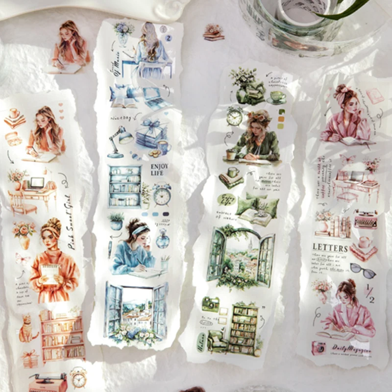 Mr. Paper 3rolls Recess Time Series Rich Character Themes PET Tape DIY Handbook Collage Diary Notebook Laptop Phone Case Album