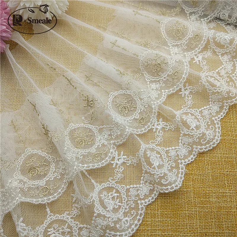 Silk Mesh Yarn Embroidery Clothing Skirts, Gold Thread, DIY Handmade Accessories, Palace High-end Lace Trim, New Products, 2020