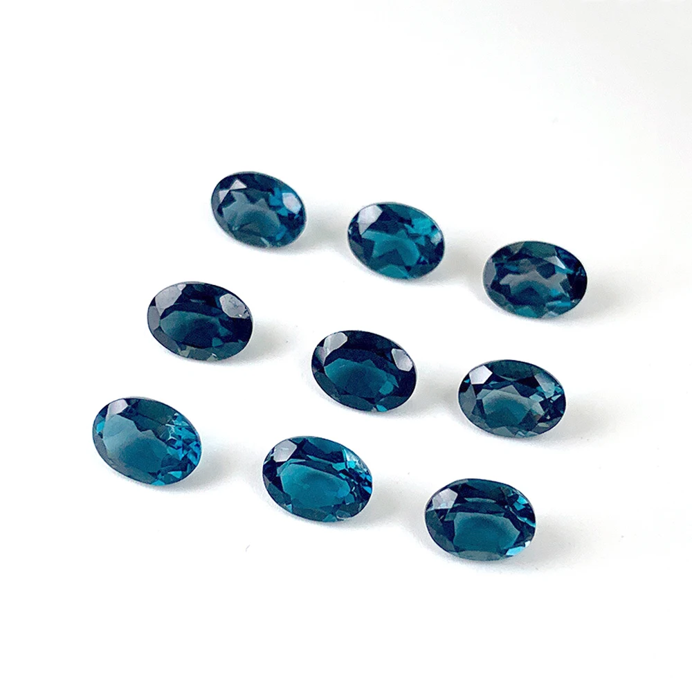 20 sztuk owalnych faset 3x4mm-3x5mm London Blue Topaz Półszlachetny kamień naturalny Eye Clean Luźny kamień szlachetny do wyrobu biżuterii